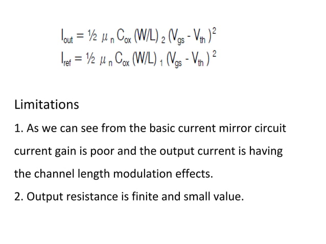 Design of optimum self cascode low voltage current mirror | PPT ...