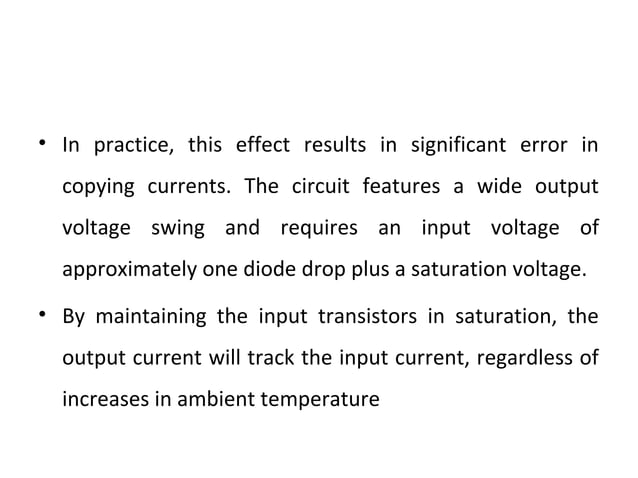 Design of optimum self cascode low voltage current mirror | PPT ...