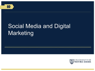 Social Media and Digital Marketing 
