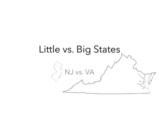 Little vs. Big States
NJ vs. VA
 