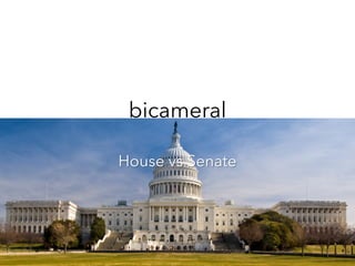 bicameral
House vs Senate
 