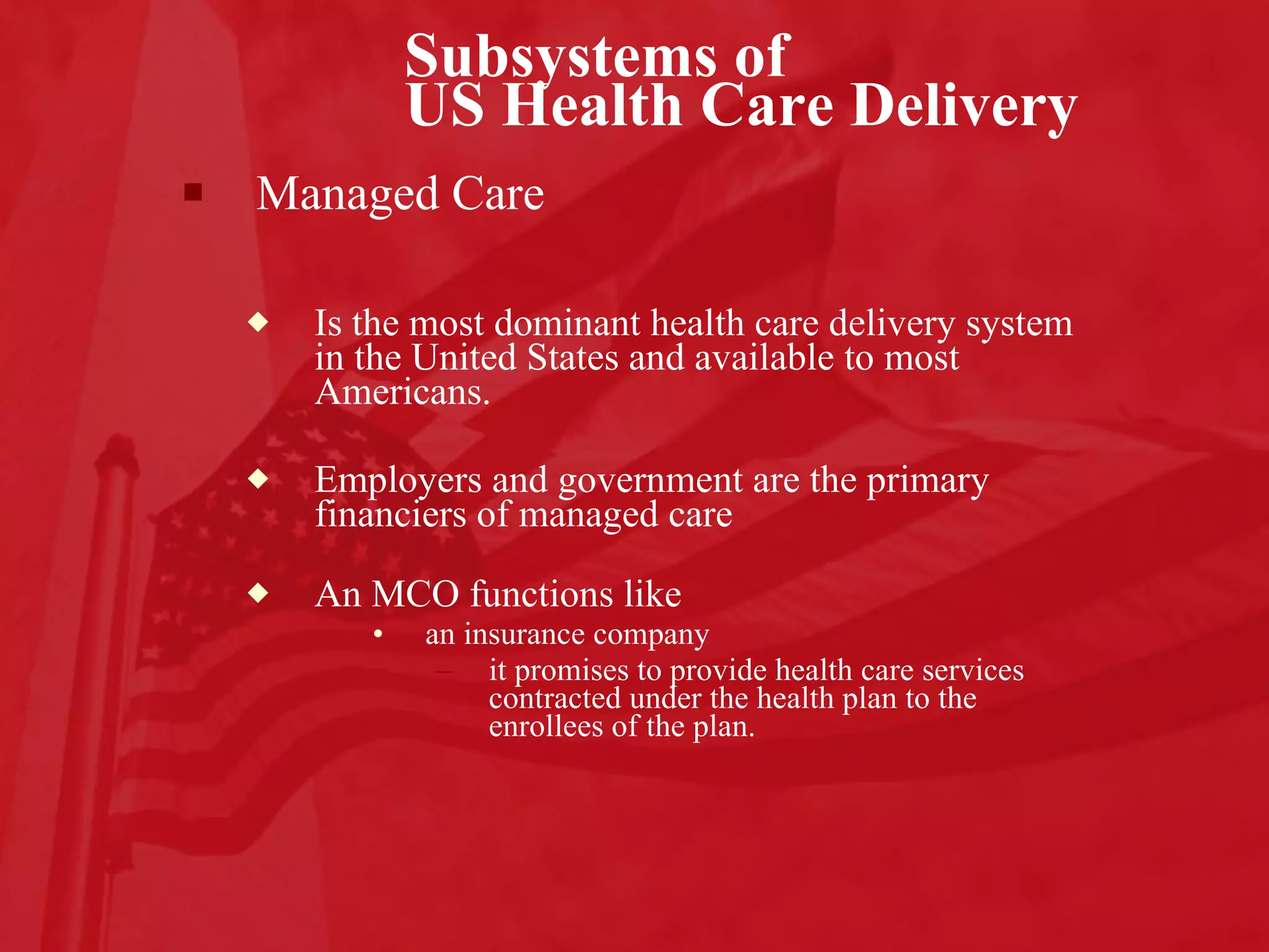 US health care system overview 1 | PPT