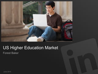 US Higher Education Market
Forest Baker
June 2015
 