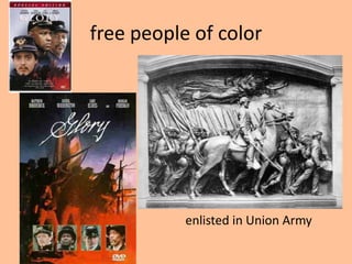free people of color




           enlisted in Union Army
 