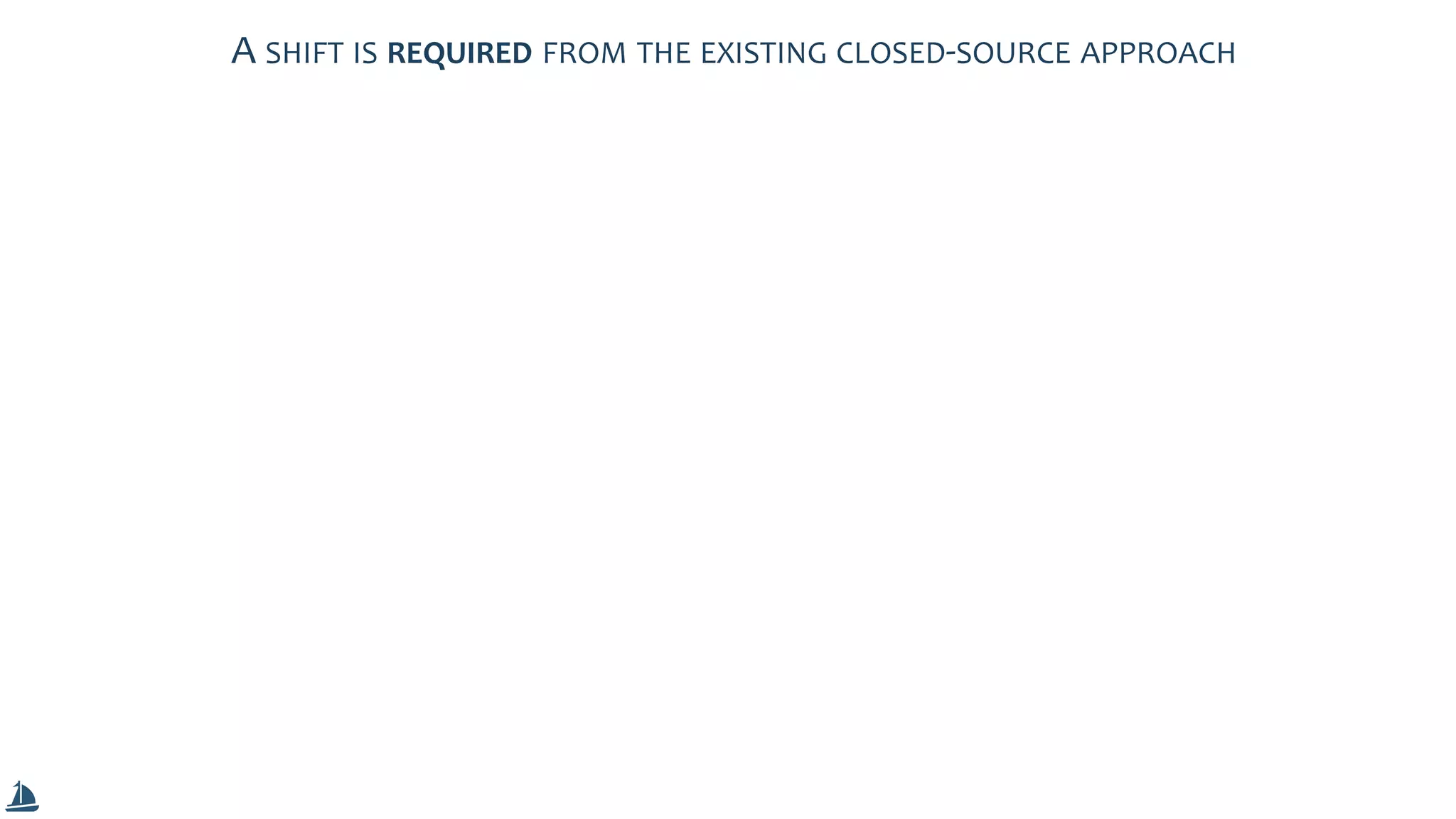 A SHIFT IS REQUIRED FROM THE EXISTING CLOSED-SOURCE APPROACH
 