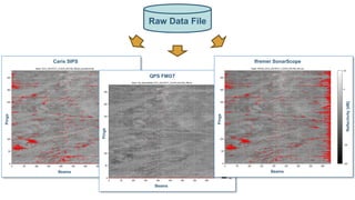 Raw Data File
Caris SIPS
QPS FMGT
Ifremer SonarScope
Beams
Pings
Pings
Pings
Beams
Beams
Reflectivity[dB]
 