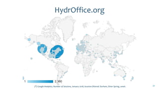 HydrOffice.org
21(*) Google Analytics, Number of Sessions, January 2018, location filtered: Durham, Silver Spring, unset.
 