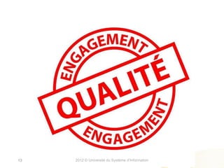 13   2012 © Université du Système d’Information
 