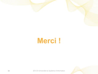 Merci !


34   2012 © Université du Système d’Information
 