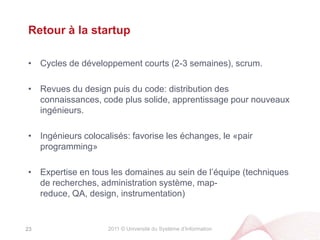2011 © Université du Système d’InformationSOA: Mise en œuvre	Parallélisation des requêtes à tous niveaux y compris framework UI.