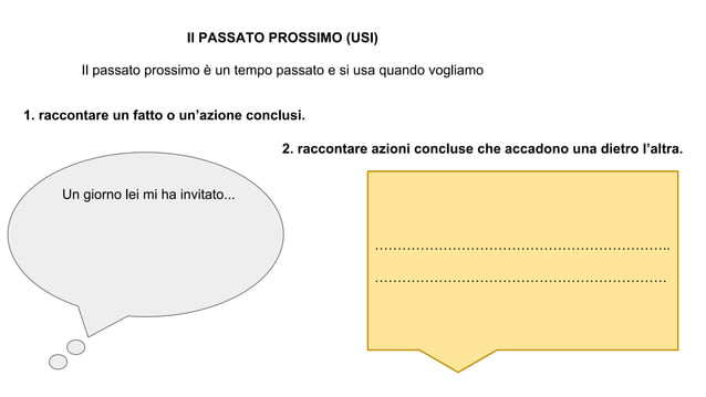 Usi dell'imperfetto e passato prossimo | PDF