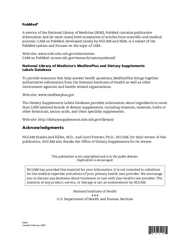 Usiing dietary supplements wisely