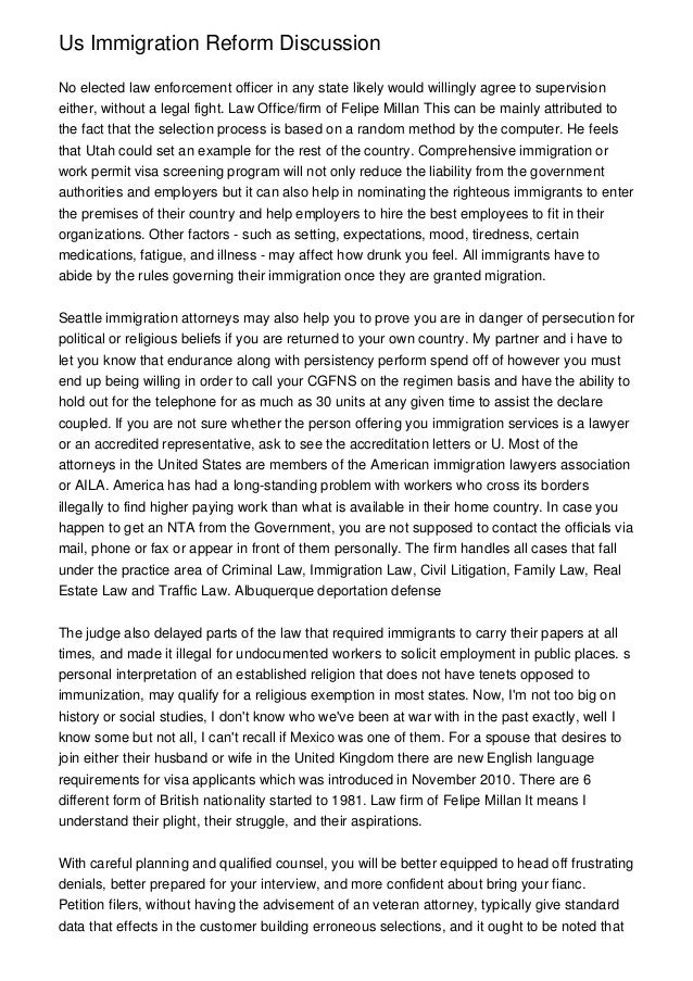 Us Immigration Reform Discussion