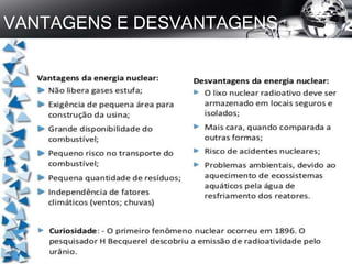 VANTAGENS E DESVANTAGENS
 