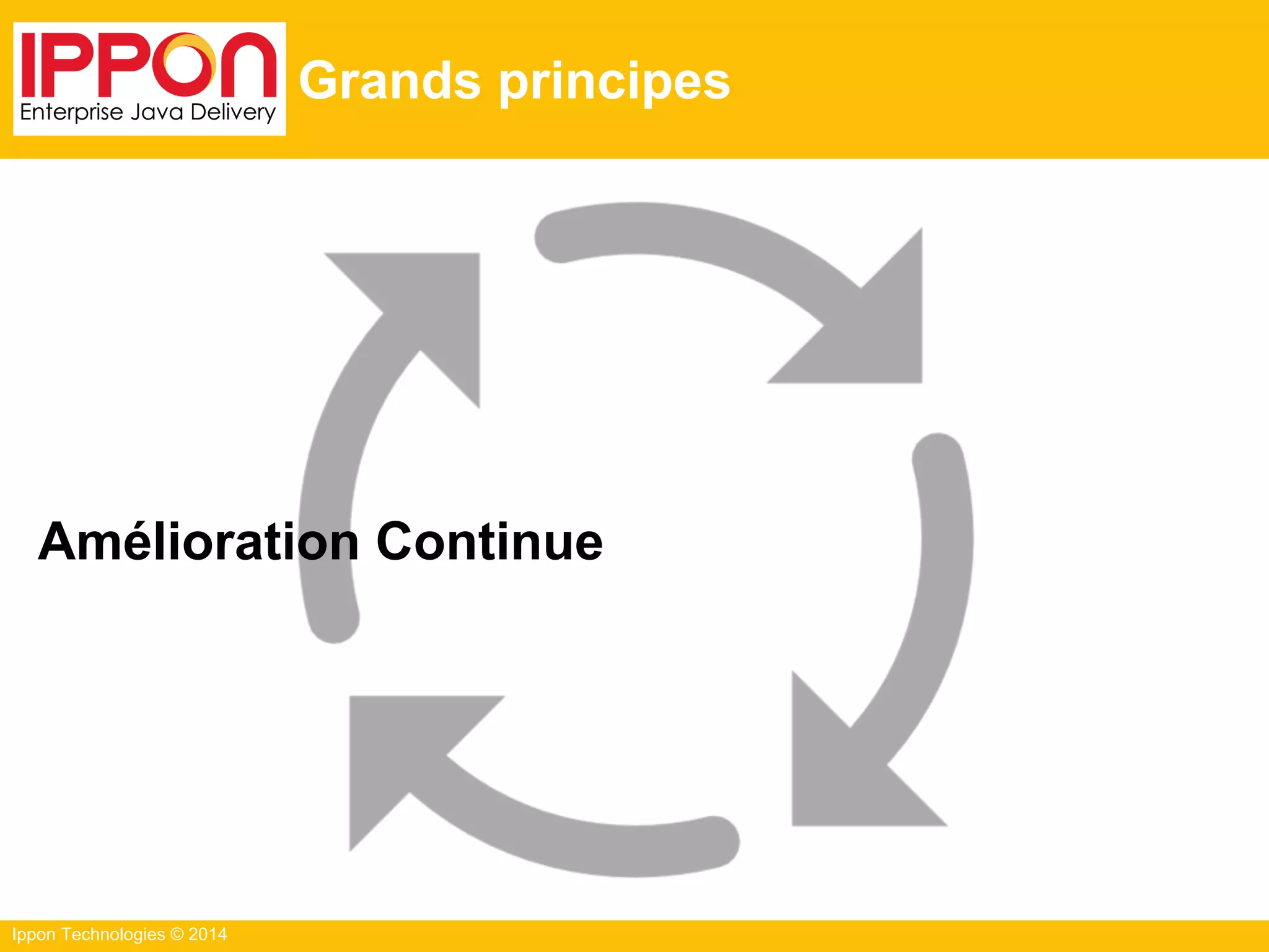 Ippon Technologies © 2014
Grands principes
Amélioration Continue
 
