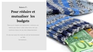 Parce qu’on imagine que logiquement, construire une
matrice pour lancer n sites coûte moins cher que
construire chacun de ces sites indépendamment.
Et cela veut aussi dire moins de coût de fonctionnement
en TMA.
Normalement…
Pour réduire et
mutualiser les
budgets
Raison n°1
 