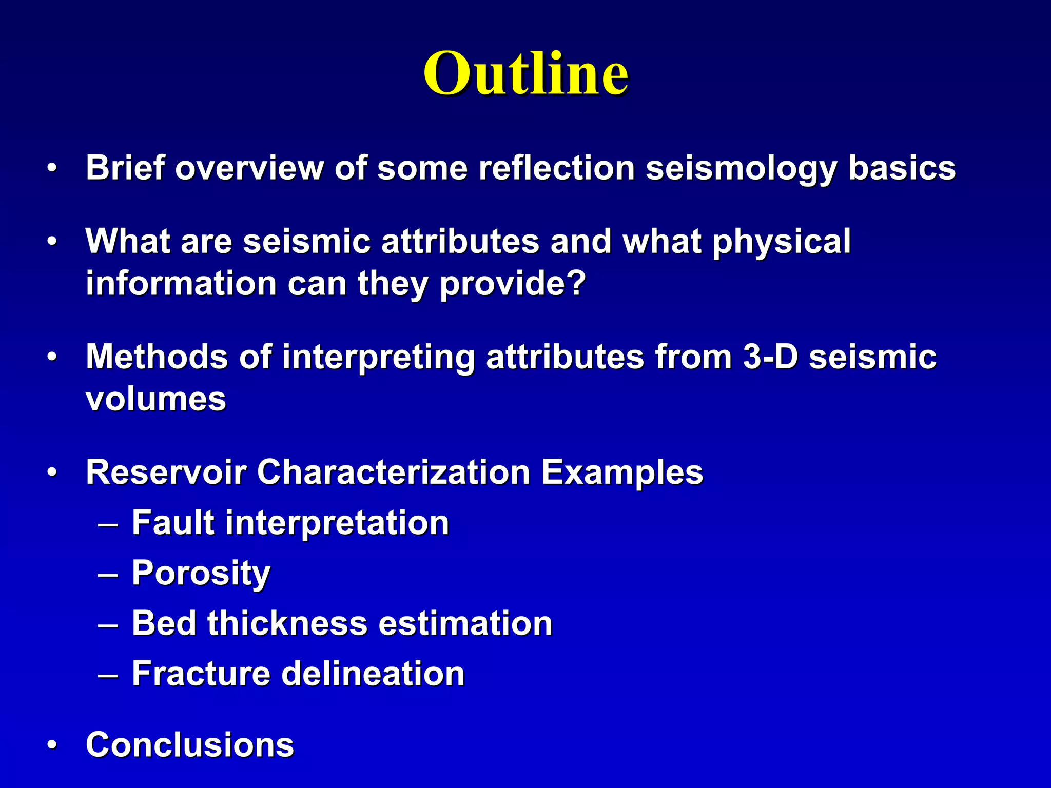 Using 3-D Seismic Attributes in Reservoir Characterization | PDF