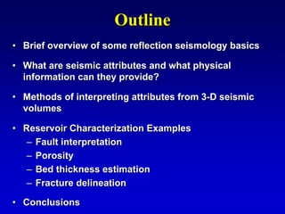 Using 3-D Seismic Attributes in Reservoir Characterization | PDF