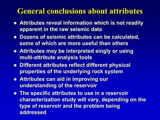 Using 3-D Seismic Attributes in Reservoir Characterization | PDF