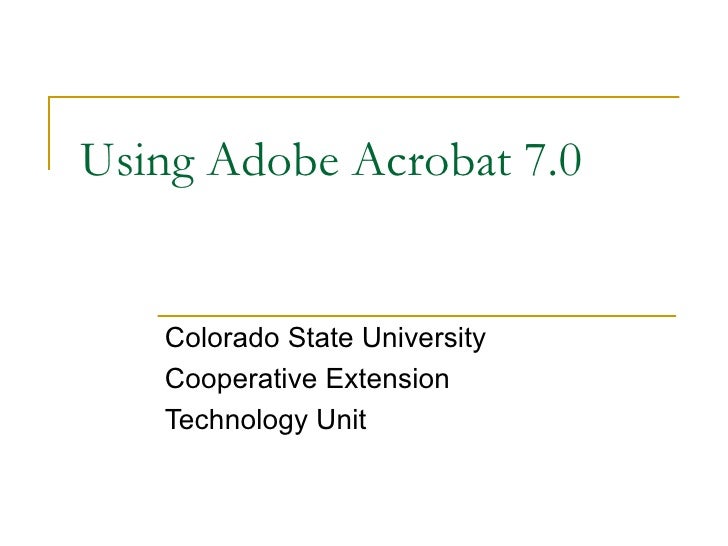 Adobe acrobat 7. 0