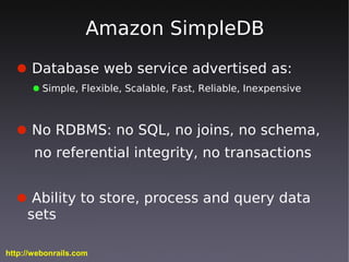 Using Amazon Simple Db With Rails | PPT