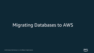 © 2018 Amazon Web Services, Inc. or its Affiliates. All rights reserved.
Migrating Databases to AWS
 