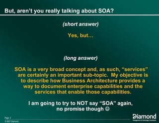 Using Business Architecture To Drive Business Services