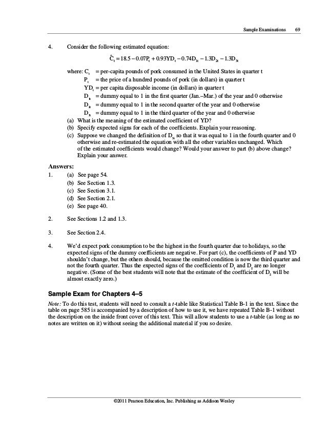 Using Econometrics A Practical Guide 6th Edition Studenmund Solutions