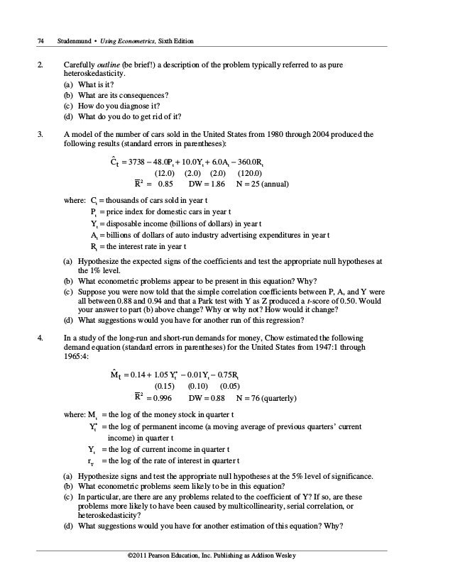 Using Econometrics A Practical Guide 6th Edition Studenmund Solutions