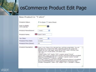 osCommerce Product Edit Page 