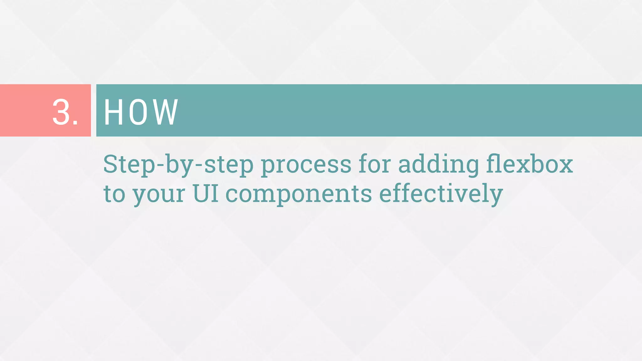 I recommend you skip the ‘09 syntax
¨  It’s slower to render than current syntax*
¨  Doesn’t support wrapping
¨  Its browsers have small market share
¨  If using ﬂexbox for progressive
enhancement, its browsers can get same
fallback given to non-supporting browsers
* http://updates.html5rocks.com/2013/10/Flexbox-layout-isn-t-slow
 