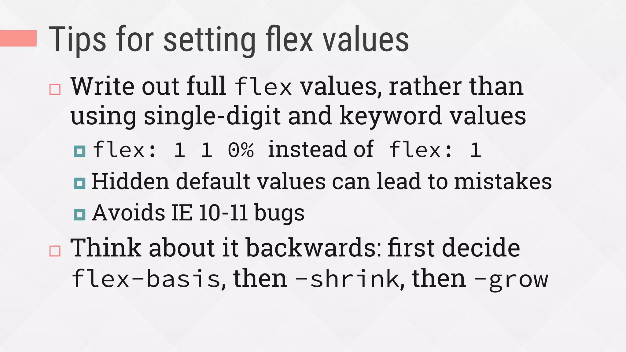 Decide how to align ﬂex items
 