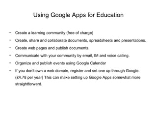 Using Google Apps for Education