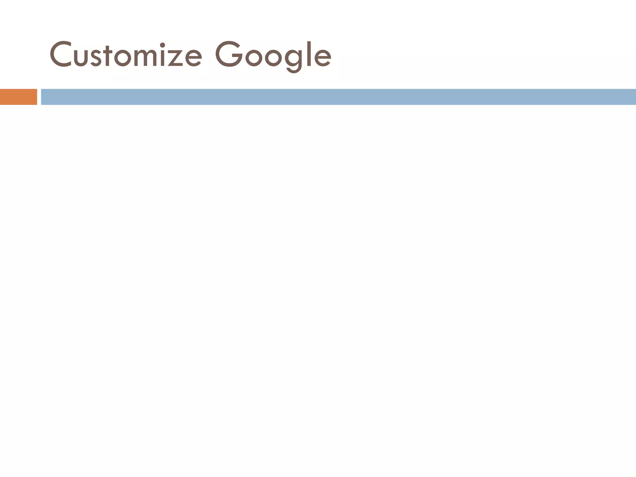 Customize Google 