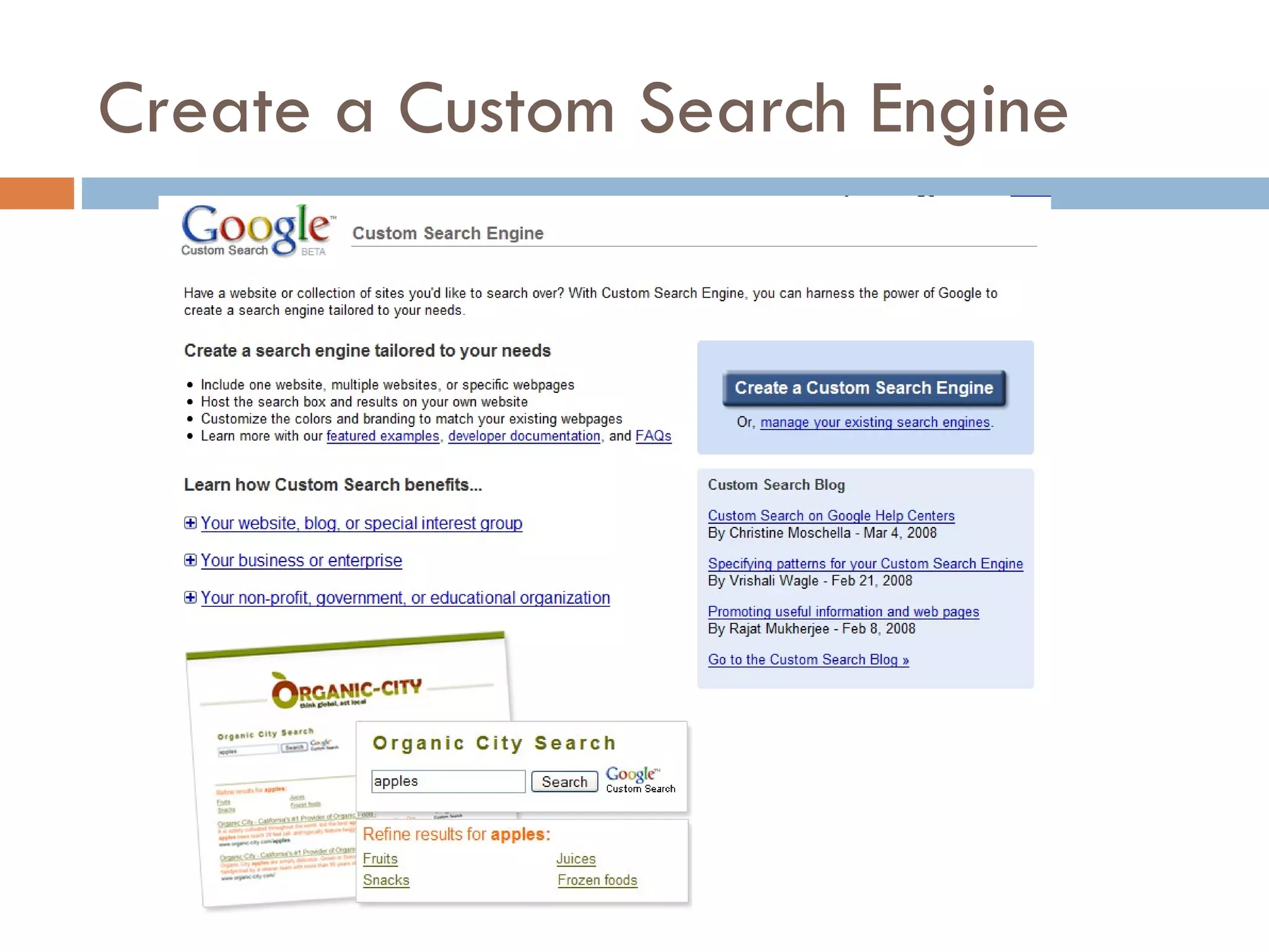 Create a Custom Search Engine 