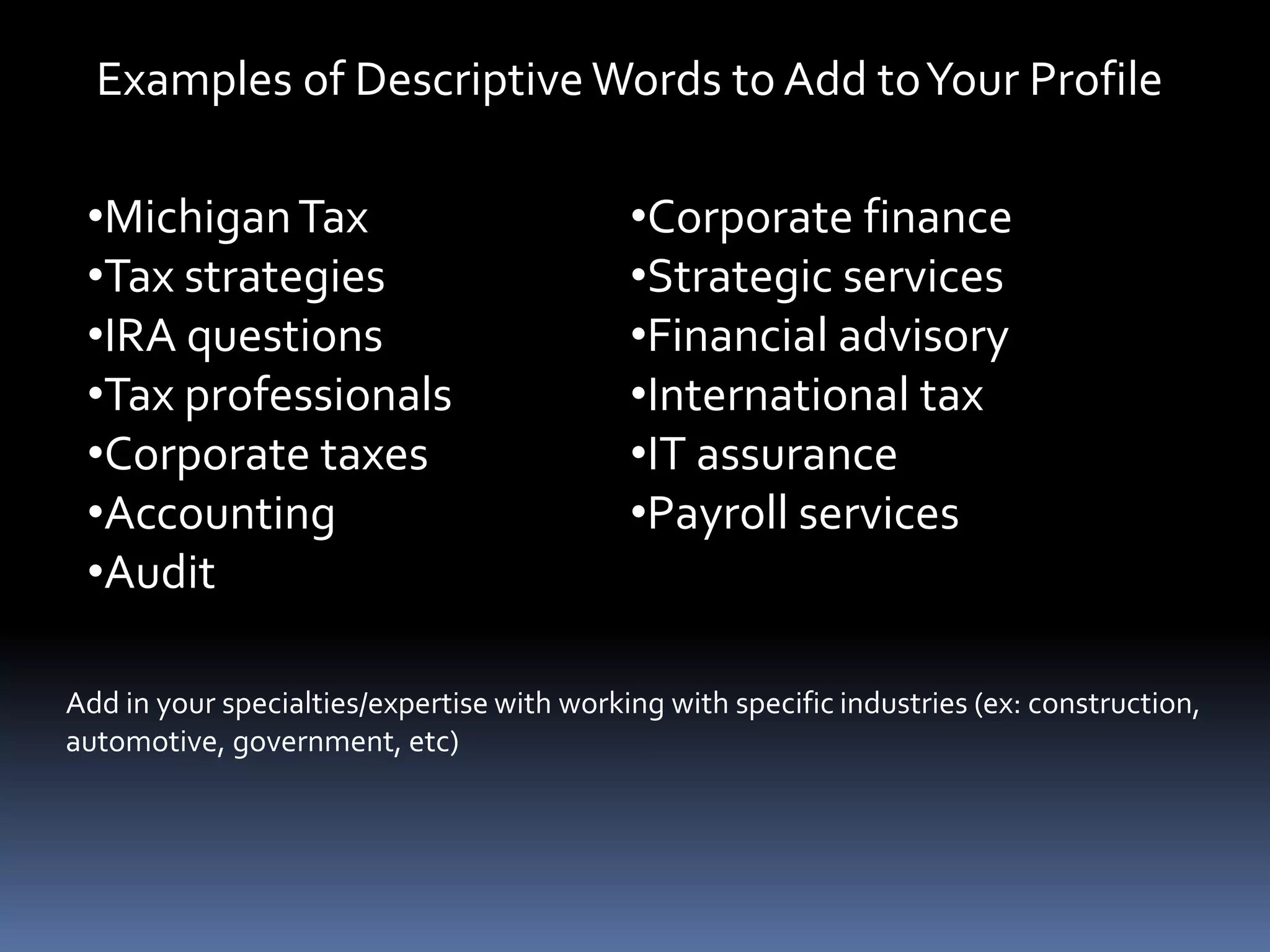 Finish updating your profile information with education, groups, and interests, plus how you prefer to be contacted and for whatContact SettingsCareer Opportunities