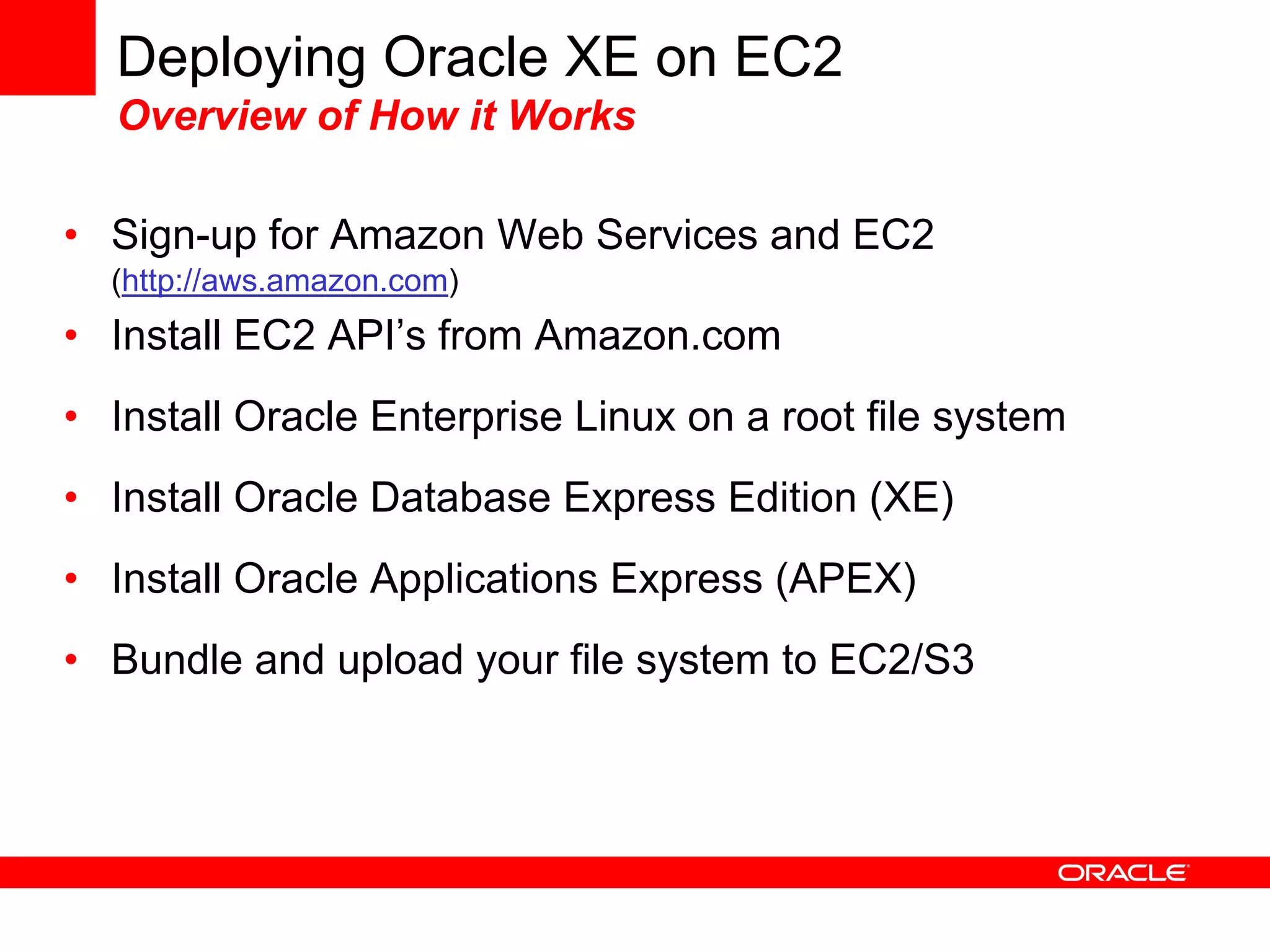 Using Oracle Database with Amazon Web Services