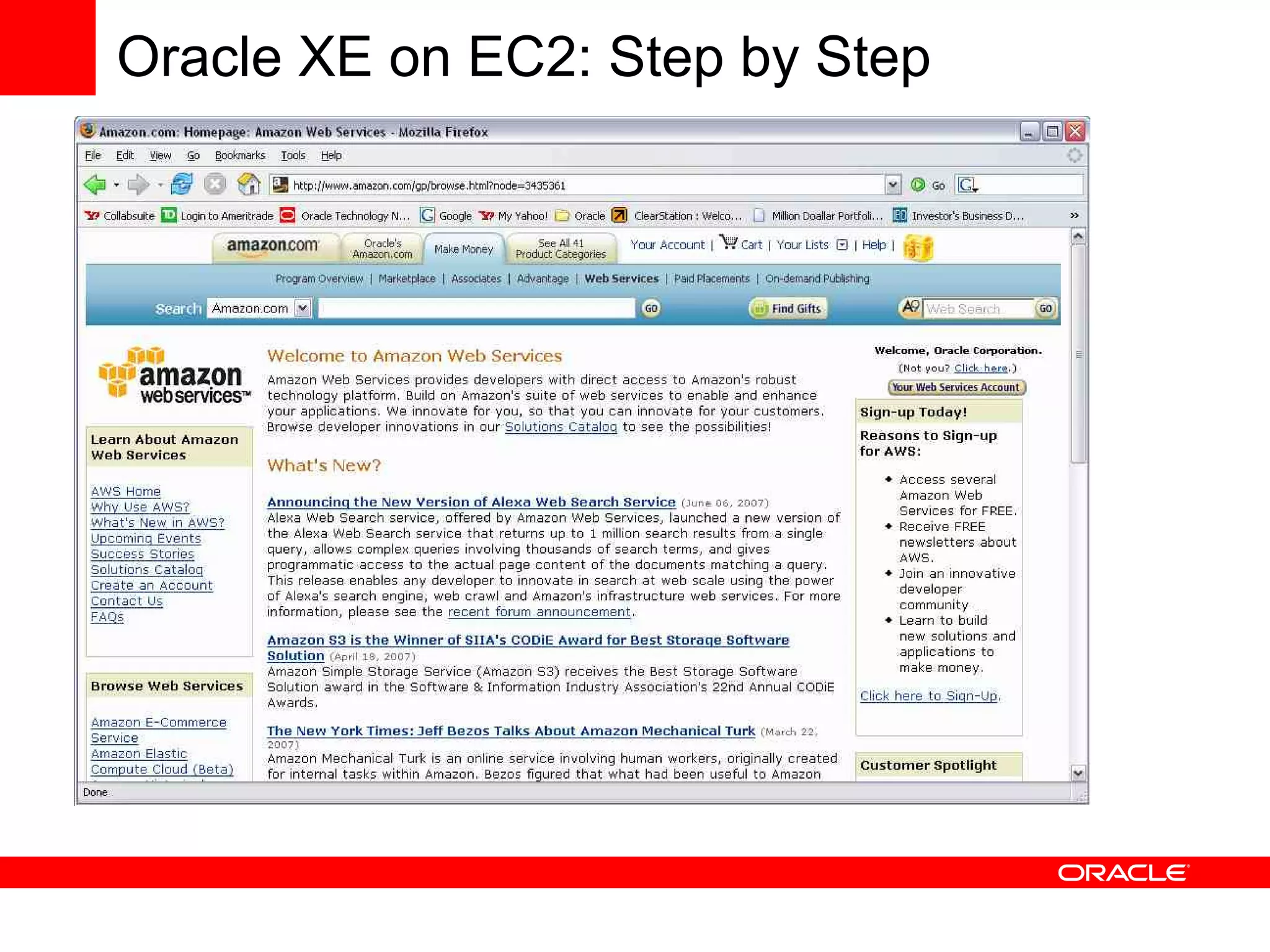 Using Oracle Database with Amazon Web Services