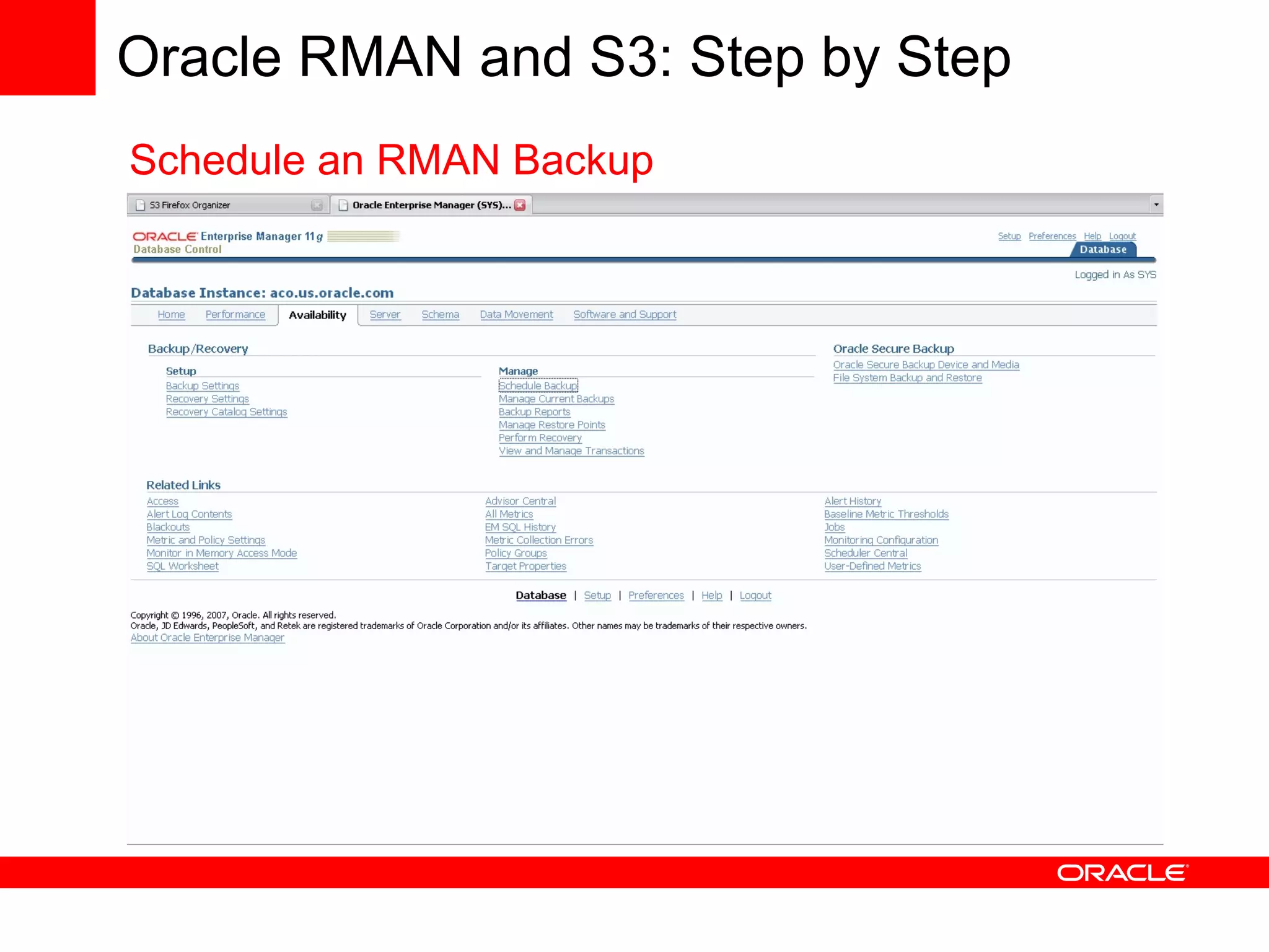 Using Oracle Database with Amazon Web Services