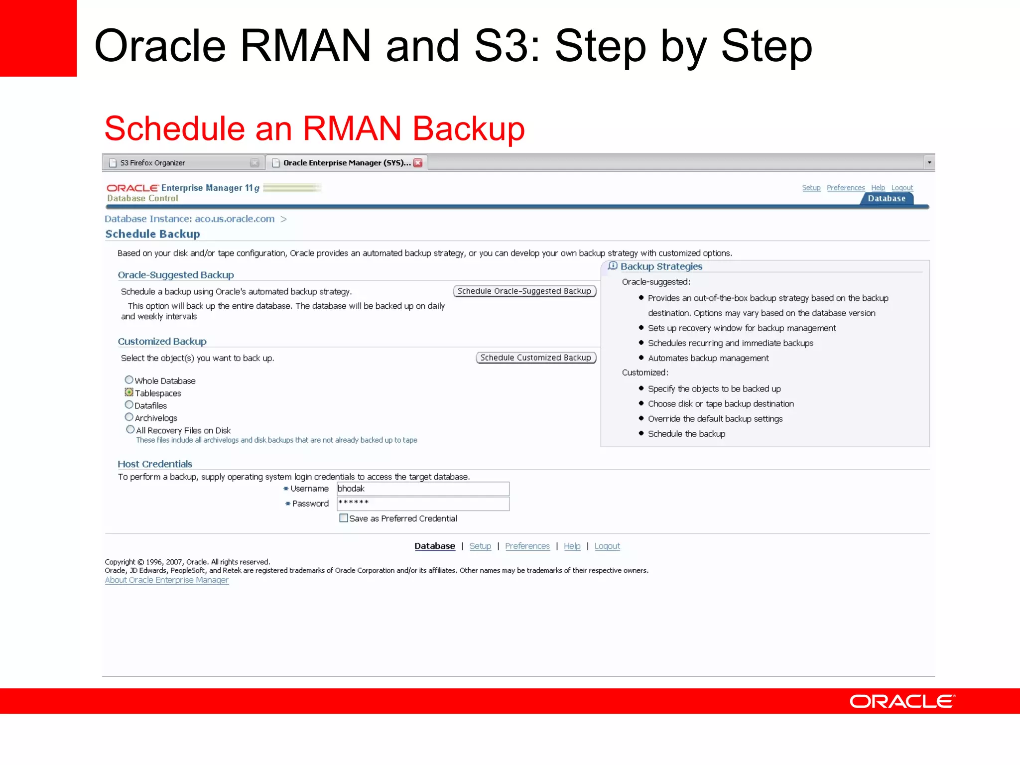 Using Oracle Database with Amazon Web Services