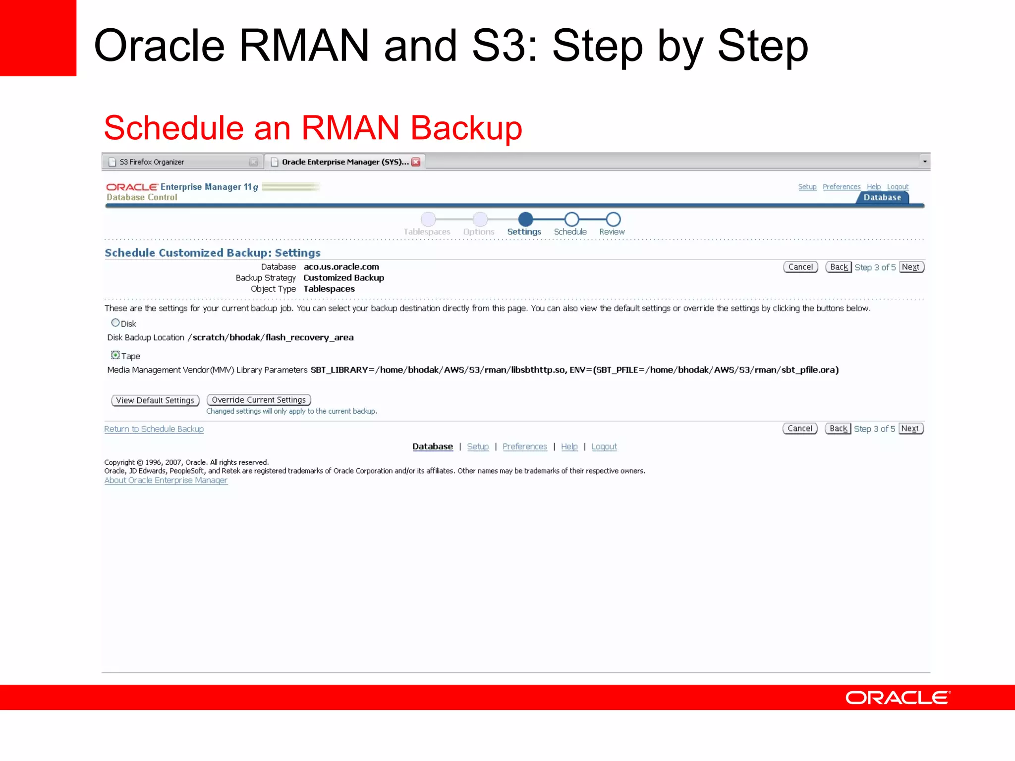 Using Oracle Database with Amazon Web Services