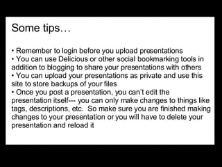 Using SlideShare (with audio!) | PPT