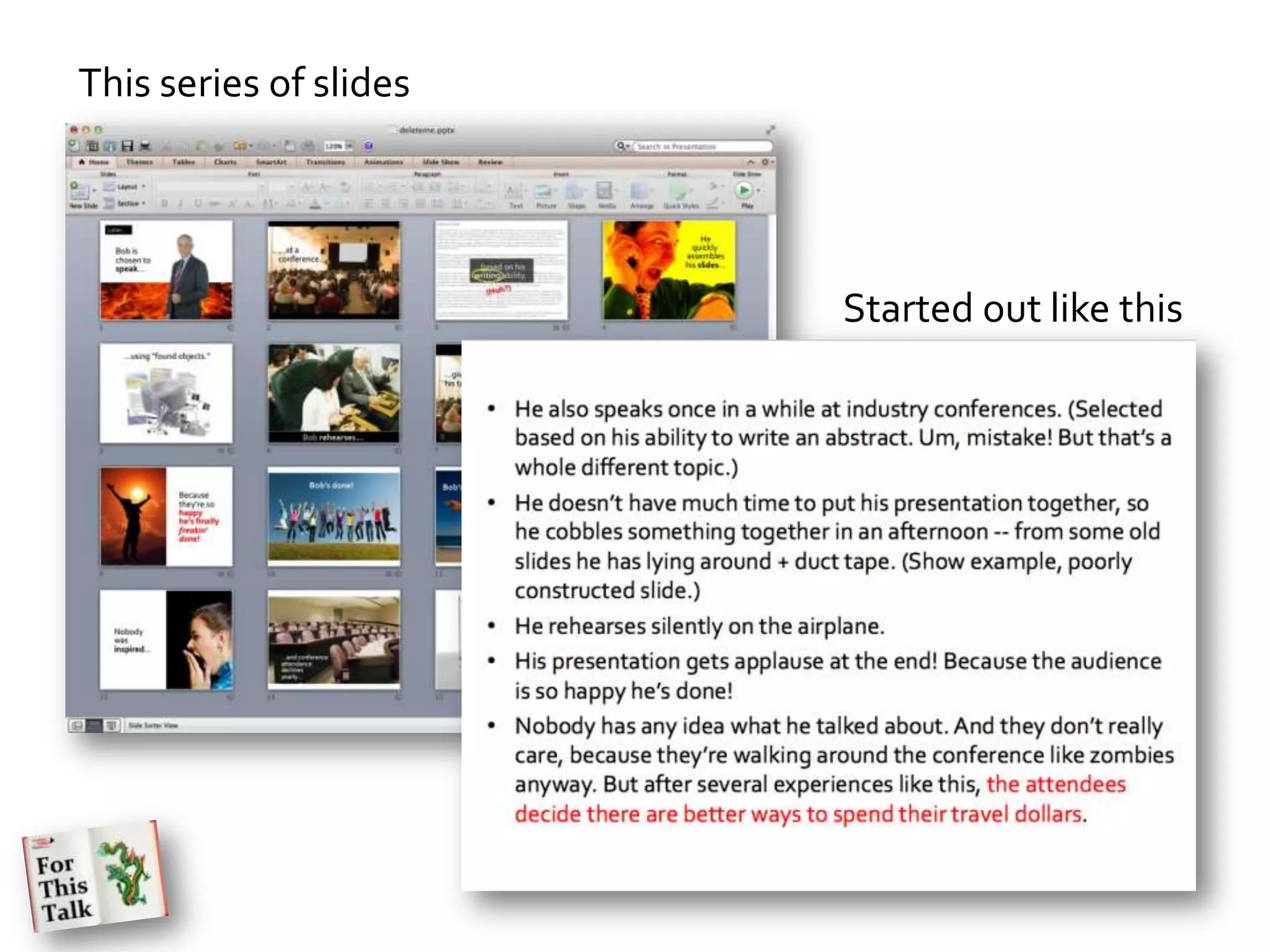 This series of slides




                        Started out like this
 