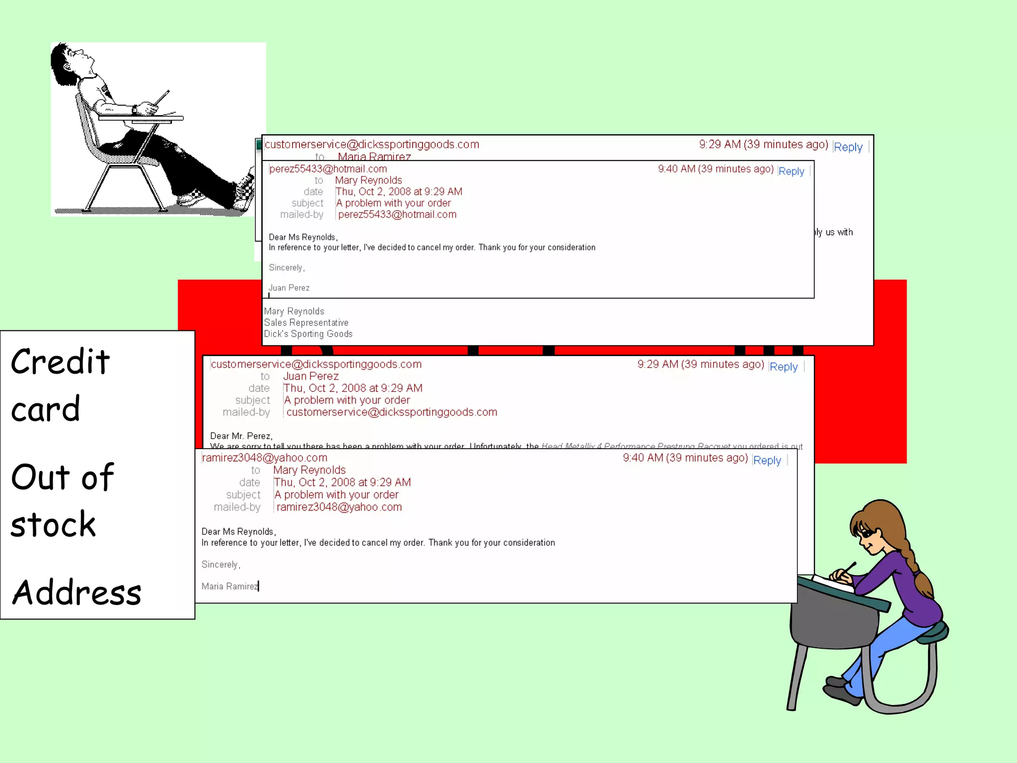 Problem!!! Credit card Out of stock Address 