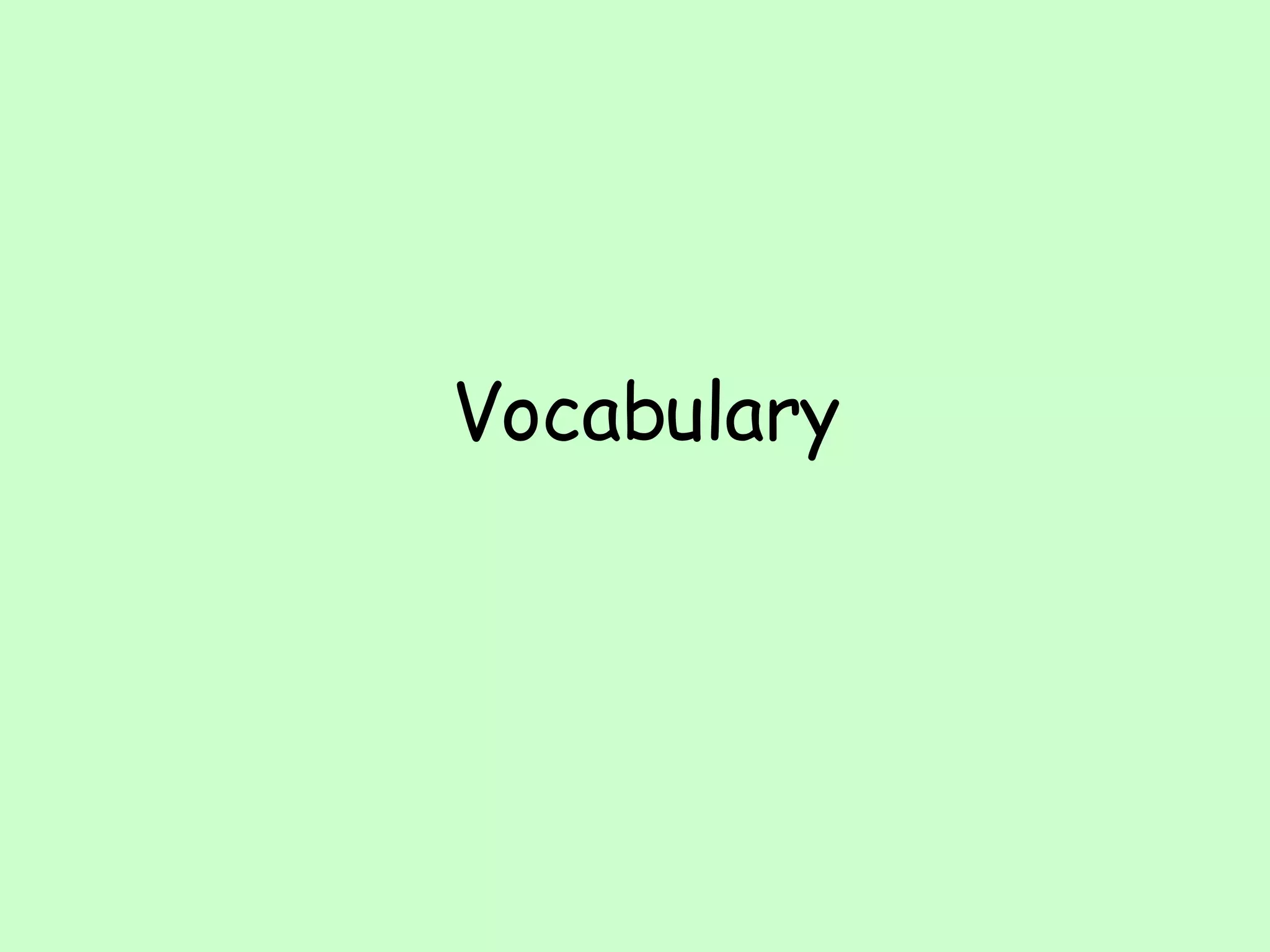 Vocabulary 