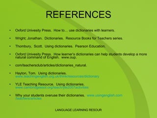 Using The Dictionary As A Teachng Tool | PPT