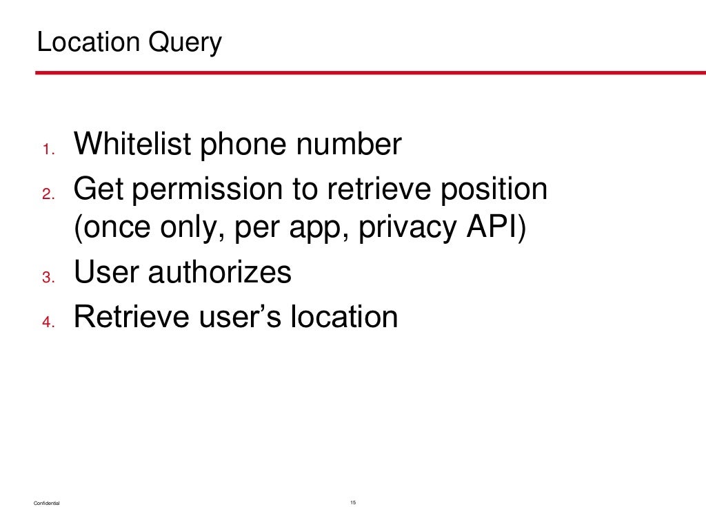 Location Query 1. Whitelist phone