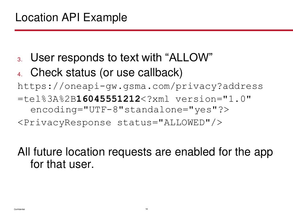 Location API Example 3. User