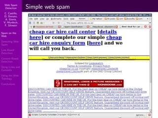 Using Topology to Identify Spam (SIGIR 2007)