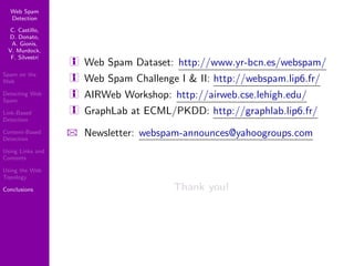 Using Topology to Identify Spam (SIGIR 2007)